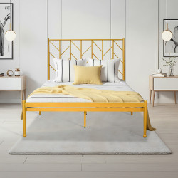 هيكل سرير معدني ذهبي 120×200 سم هيكل سرير معدني ذهبي 120×200 سم
