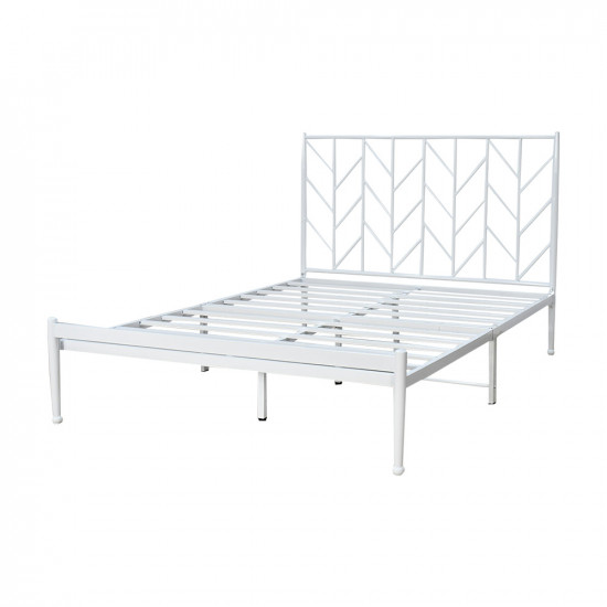 هيكل سرير معدني أبيض 200×140 سم هيكل سرير معدني أبيض 200×140 سم