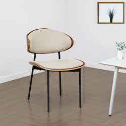 كرسي مفرد خارجي جلد بيج