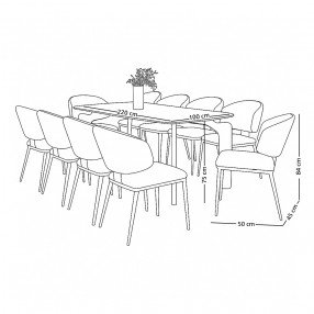 طاولة طعام عصرية سطح رخام 10 كراسي رمادي غامق