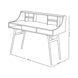مكتب دراسي من الخشب بأرجل معدنية 120 سم مكتب دراسي من الخشب بأرجل معدنية 120 سم