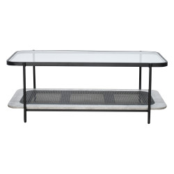 طاولة خدمة مفردة 2 دور سطح زجاجي رمادي