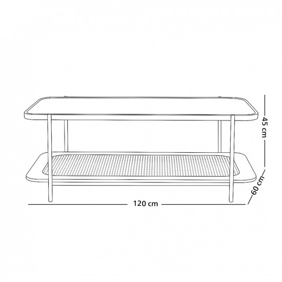طاولة خدمة مفردة 2 دور سطح زجاجي بني طاولة خدمة مفردة 2 دور سطح زجاجي بني
