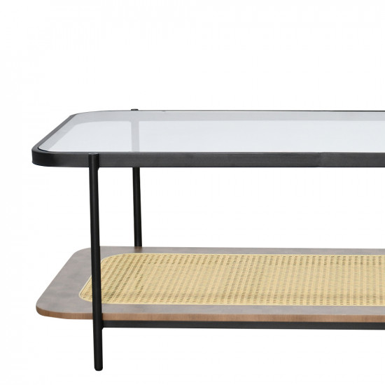 طاولة خدمة مفردة 2 دور سطح زجاجي بني طاولة خدمة مفردة 2 دور سطح زجاجي بني