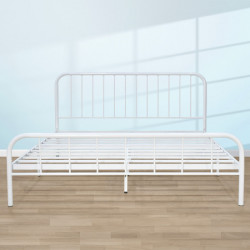 هيكل سرير معدني أبيض 180×200 سم