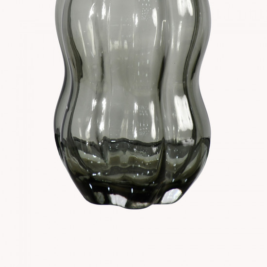 فازة ورد شفافة تصميم عصري رمادي