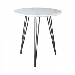 طاولة خدمة مفردة دائرية من الخشب والمعدن 75 سم