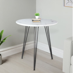 طاولة خدمة مفردة دائرية من الخشب والمعدن 75 سم