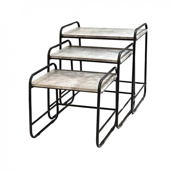 طقم طاولات خدمة 3 قطع رمادي طقم طاولات خدمة 3 قطع رمادي