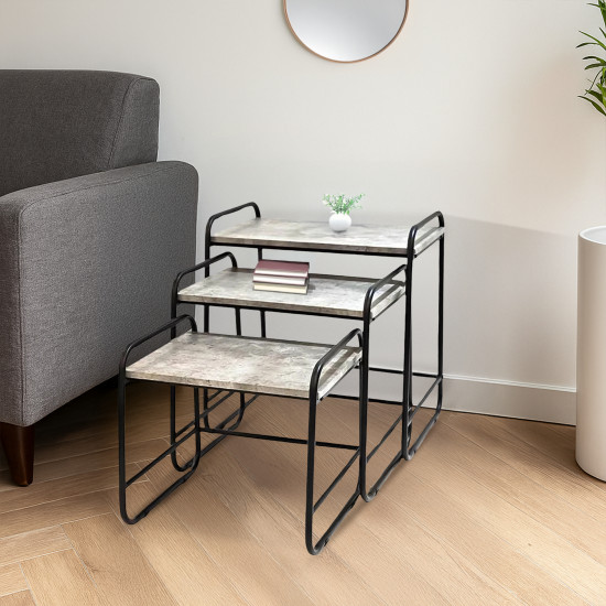 طقم طاولات خدمة 3 قطع رمادي طقم طاولات خدمة 3 قطع رمادي