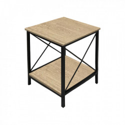 طاولة خدمة مفردة من الخشب والمعدن لون خشبي فاتح