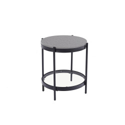 طاولة خدمة مفردة من الخشب الزجاج والمعدن لون رمادي