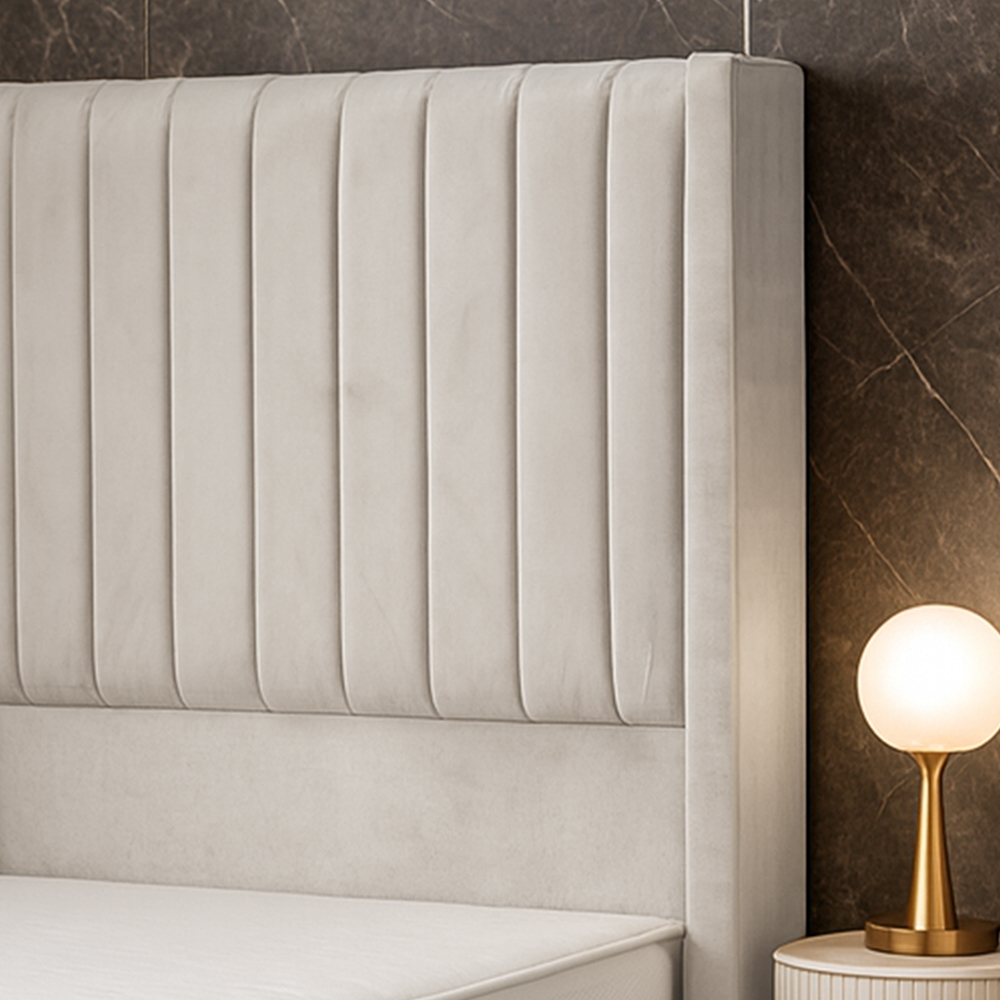 سرير خشبي بتنجيد مخملي عصري 90×190 سم سرير خشبي بتنجيد مخملي عصري 90×190 سم