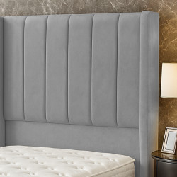 سرير خشبي بتنجيد مخملي عصري 90×190 سم