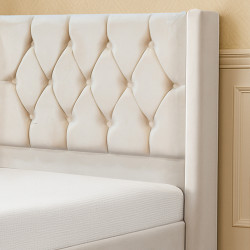 سرير خشبي بتنجيد مخملي عصري 90×190 سم