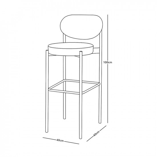 كرسي بار مخمل 100 سم