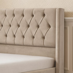 سرير خشبي بتنجيد مخملي عصري 120×200سم سرير خشبي بتنجيد مخملي عصري 120×200سم