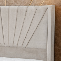 سرير خشبي بتنجيد مخملي عصري 120×200سم سرير خشبي بتنجيد مخملي عصري 120×200سم