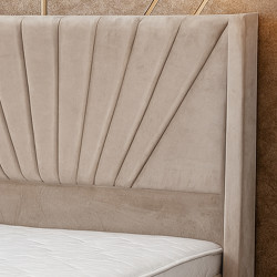 سرير خشبي بتنجيد مخملي عصري 140×200سم سرير خشبي بتنجيد مخملي عصري 140×200سم
