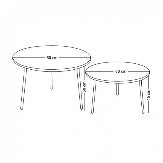 طقم طاولات خدمة (2 قطعة)