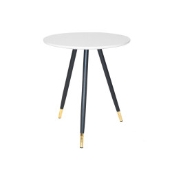 طاولة خدمة مفردة دائرية من الخشب والمعدن