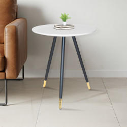 طاولة خدمة مفردة دائرية من الخشب والمعدن