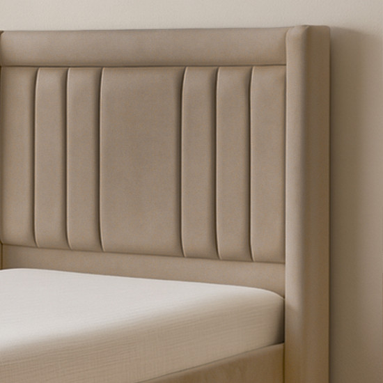 سرير خشبي بتنجيد مخملي عصري 90×190 سم