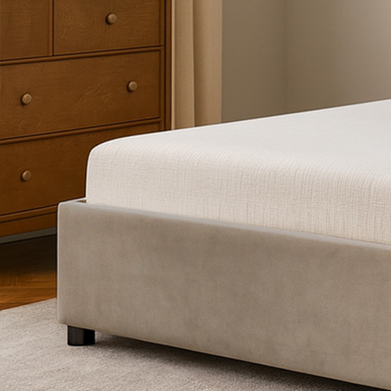 سرير خشبي بتنجيد مخملي عصري 90×190 سم