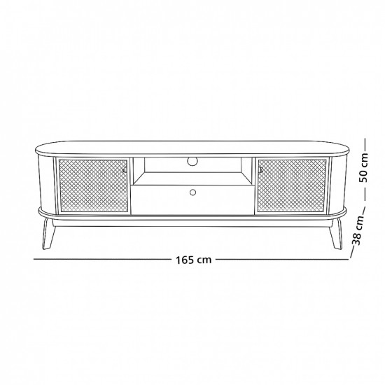 وحدة تلفزيون من الخشب 165سم