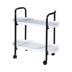 عربة تقديم 2 دور من الخشب والمعدن