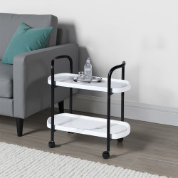 عربة تقديم 2 دور من الخشب والمعدن