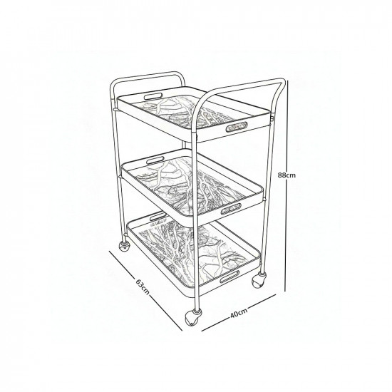عربة تقديم 3 ادوار فضي عربة تقديم 3 ادوار فضي