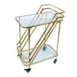 عربة تقديم 2 دور زجاج وستيل عربة تقديم 2 دور زجاج وستيل