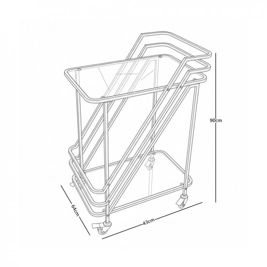 عربة تقديم 2 دور زجاج وستيل عربة تقديم 2 دور زجاج وستيل
