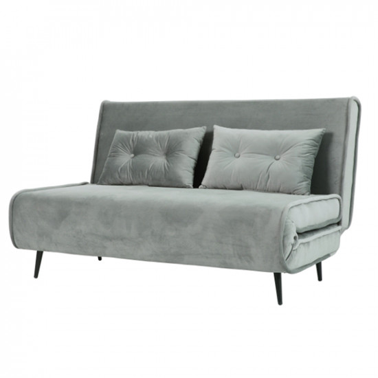 كنبة قابلة للتعديل إلى سرير مخمل رمادي كنبة قابلة للتعديل إلى سرير مخمل رمادي