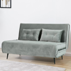 كنبة قابلة للتعديل إلى سرير مخمل رمادي كنبة قابلة للتعديل إلى سرير مخمل رمادي