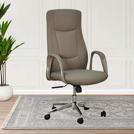 كرسي مكتب دوار مودرن جلد كافيه كرسي مكتب دوار مودرن جلد كافيه