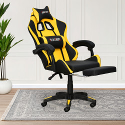 كرسي ألعاب أحترافي من الجلد أصفر × أسود