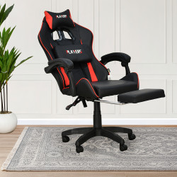 كرسي ألعاب أحترافي من الجلد أحمر × أسود