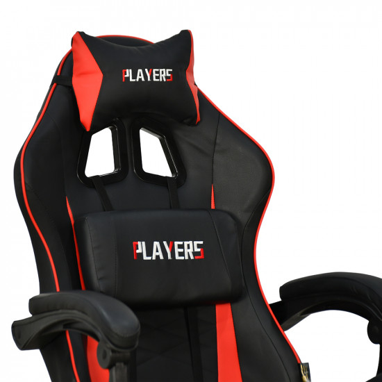 كرسي ألعاب أحترافي من الجلد أحمر × أسود