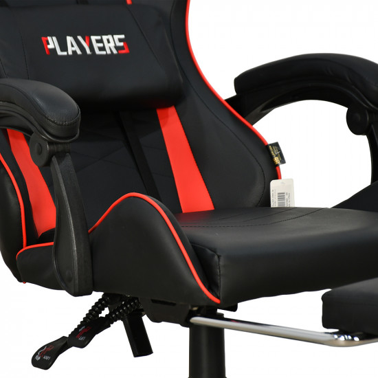 كرسي ألعاب أحترافي من الجلد أحمر × أسود