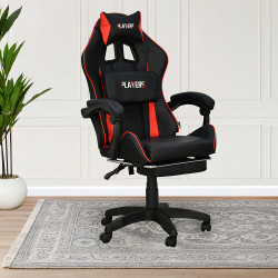 كرسي ألعاب أحترافي من الجلد أحمر × أسود