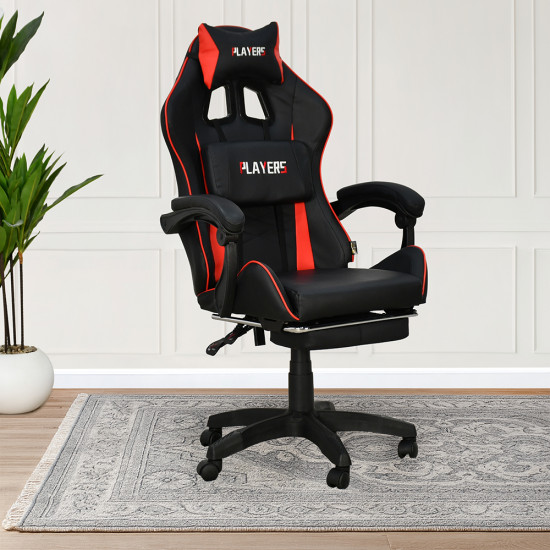 كرسي ألعاب أحترافي من الجلد أحمر × أسود