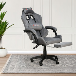 كرسي ألعاب أحترافي مخمل رمادي