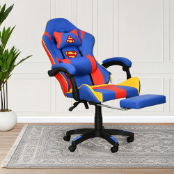 كرسي ألعاب أحترافي من الجلد أزرق × أحمر