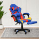 كرسي ألعاب أحترافي من الجلد أزرق × أحمر