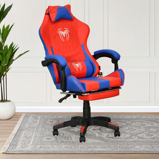 كرسي ألعاب أحترافي من الجلد أحمر × أزرق