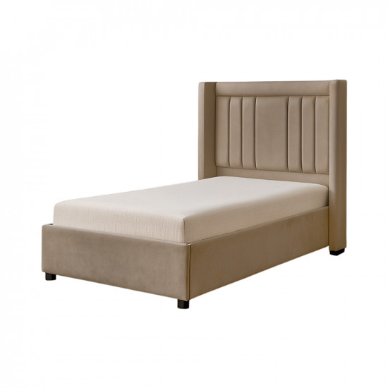 سرير خشبي بتنجيد مخملي عصري 90×190 سم