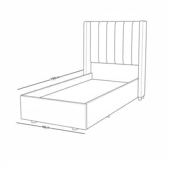 سرير خشبي بتنجيد مخملي عصري 90×190 سم