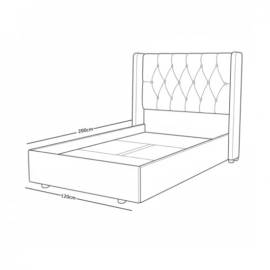 سرير خشبي بتنجيد مخملي عصري 120×200سم